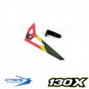  Carbon Tail Fin (Red) - Blade 130